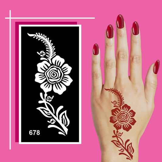 Quick Apply Mehndi Stencil Kit with Floral Theme Patterns