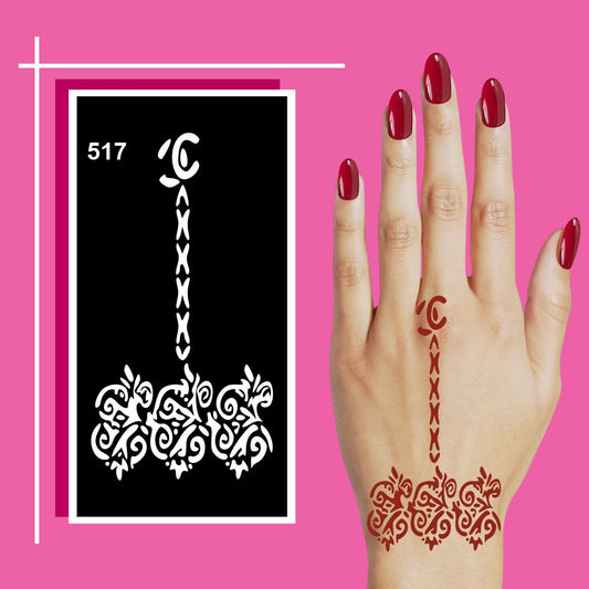 Quick Apply Mehndi Stencil Stickers for Children and Adults with Smooth Finish