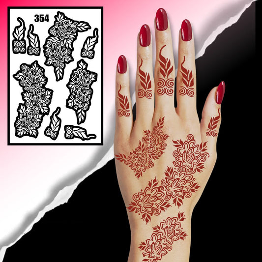 Stylish Mehndi Stencil With Leaf Shapes And Detailed Henna Art Patterns