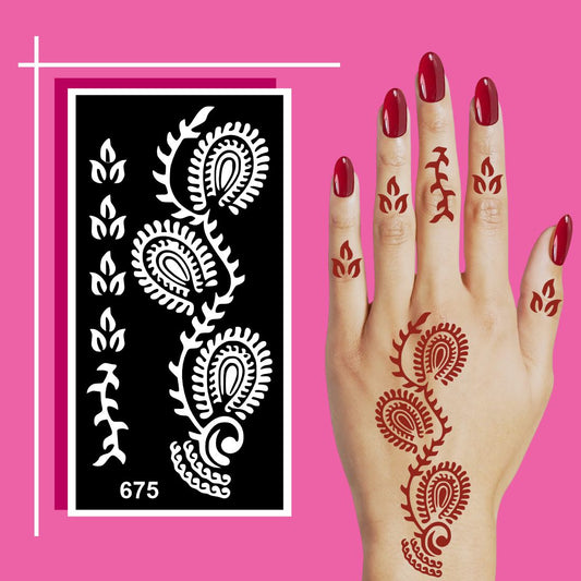 Bold Cut Mehndi Stencil Designs for Kids and Adults at Home