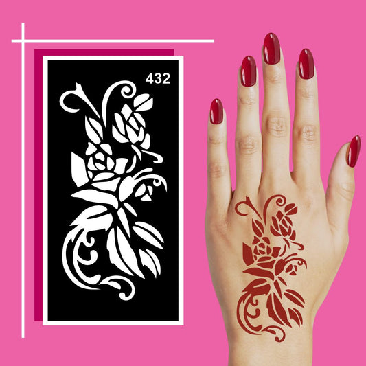 Mess-Free Mehndi Stencil Design Sheets with Smooth Finish For Kids & Adults Both Sticker