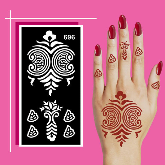 Reusable Finger to Palm Mehndi Stencil Stickers for Creative