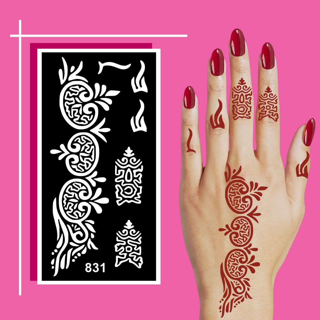 Flexible Mehndi Stencil Sheets for Kids and Adults with Easy Peel Feature