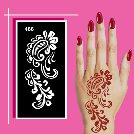 Henna  Stencils with Elegant Curves and Flowers For Kids & Adults Both Sticker