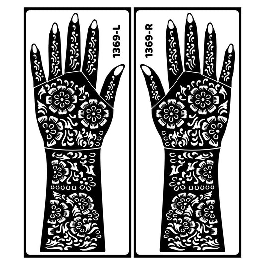 Royal Couple Wedding Bridal Mehndi Stencil Sticker For Traditional Looks Easy To Use With Instant Beautiful Design