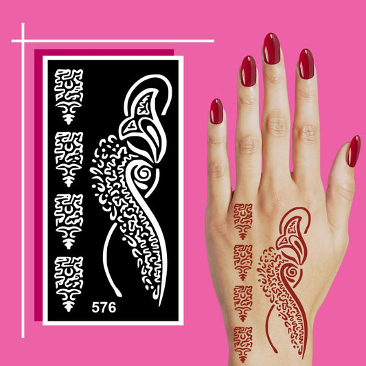 Artistic Mandala Henna Stencil Templates for Hand and Wrist Decoration