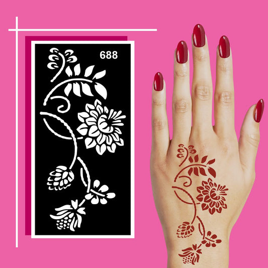 Hand-Shaped Mehndi Stencil Sheets with Creative Motifs For Kids & Adults Both Sticker
