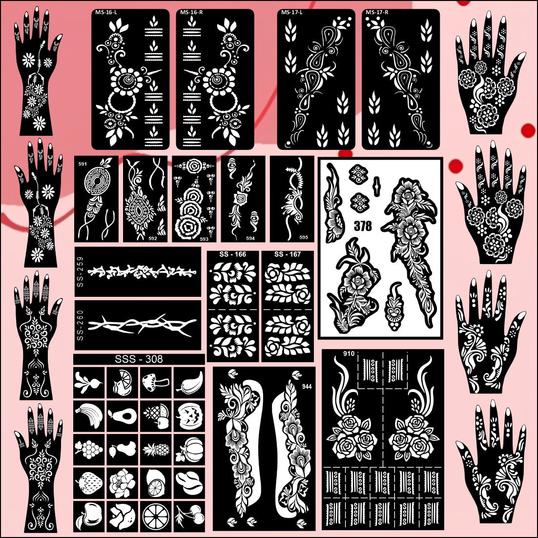 Beautiful Combo Mehndi Stencil Sticker With Beautiful Design For Every Occasion