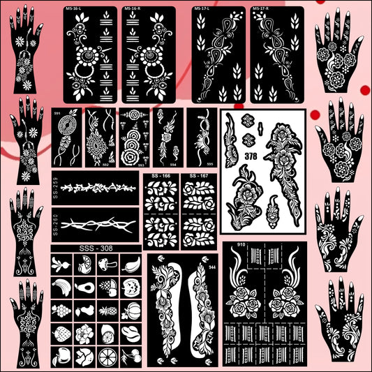 Beautiful Combo Mehndi Stencil Sticker With Beautiful Design For Every Occasion