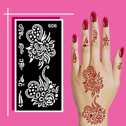 Natural Style Mehndi Art Stencil Designed for Young Hands to Decorate Easily