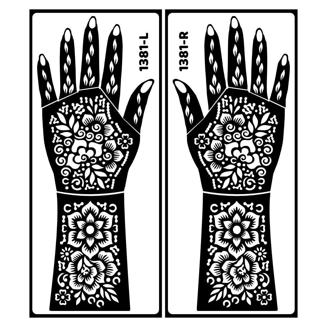 Peacock And Leaf Design Bridal Mehndi Stencil Sticker For Indian Bride Easy To Use With Instant Beautiful Design