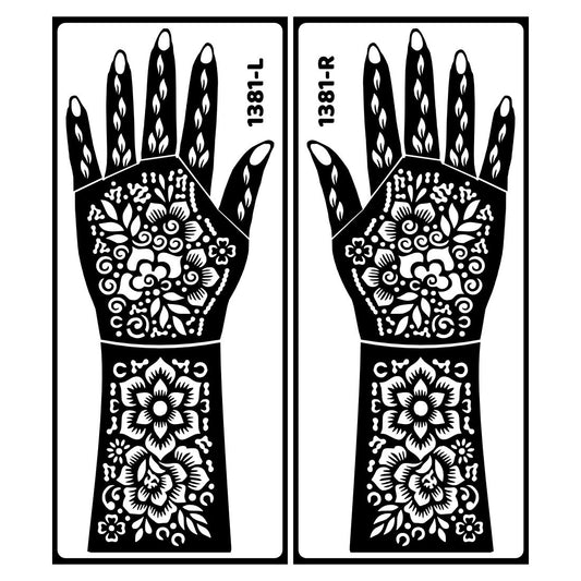Peacock And Leaf Design Bridal Mehndi Stencil Sticker For Indian Bride Easy To Use With Instant Beautiful Design