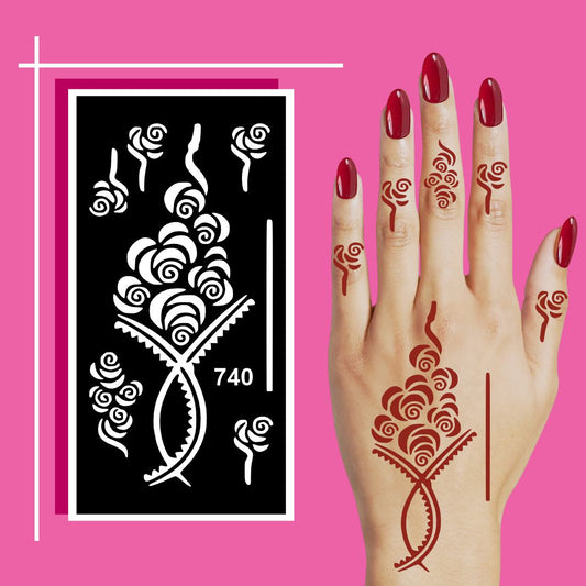 Beginner Mehndi Sticker Kit with Fine Line and Thick Pattern Combination