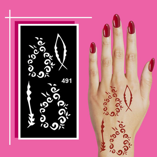 Floral Mehndi  Stencil Sheets for Elegant Results For Kids & Adults Both Sticker