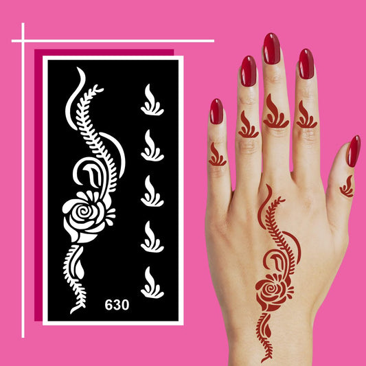 Practice Mehndi Sticker With Traditional Style Patterns for Kids