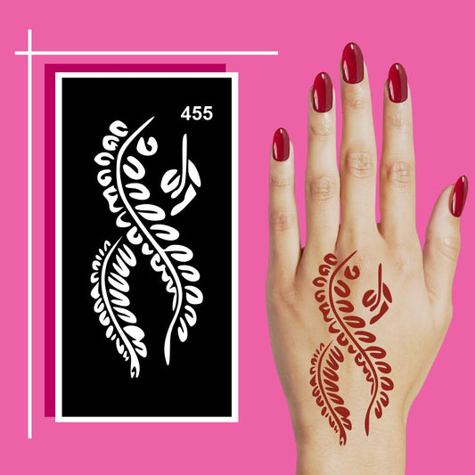 Leaf Design Nature-Inspired Mehndi Stencil Sticker Set with Elegant Details For Kids & Adults Both Sticker