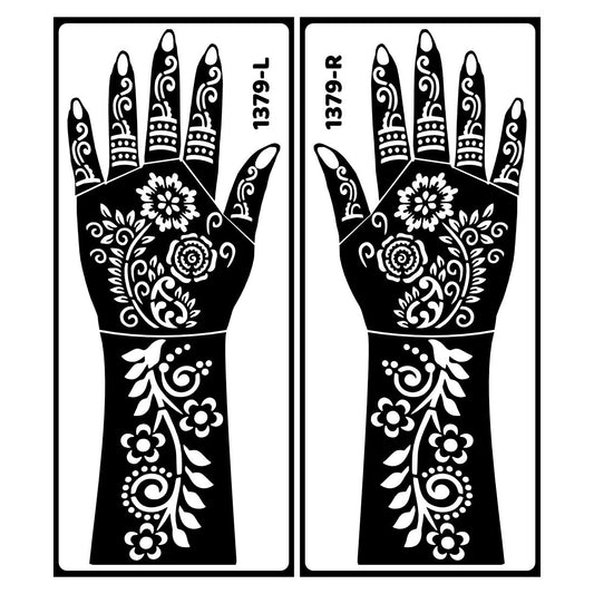 Stunning Bridal Mehndi Stencil Sticker With Royal Peacock Motif Easy To Use With Instant Beautiful Design