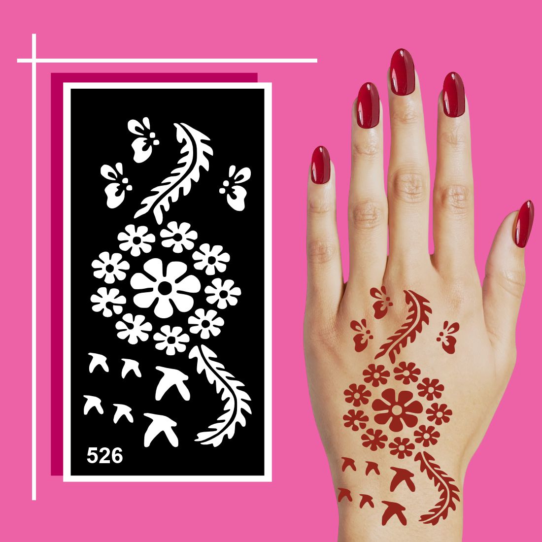 Botanical Style Mehndi Stencil Templates for Easy and Elegant Hand Designs