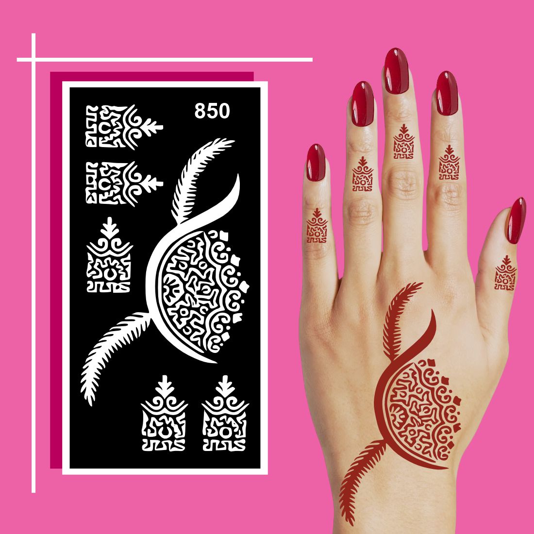 Comfortable Stick Mehndi Stencil Sheets for Home and Learning