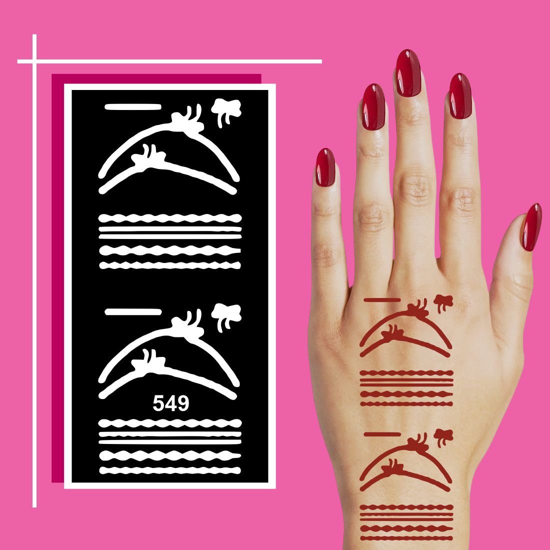 Soft Touch Henna Stencil Design Stickers with Easy Removal and Reuse Option