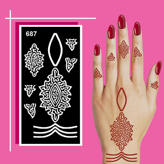 Quick Dry Mehndi Stencil Sheets for Mess-Free Art Application For Kids & Adults Both Sticker