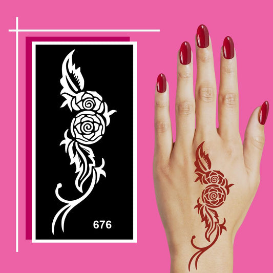 Mehndi Stencil Sticker Sheets for Stylish Hand Art Creations