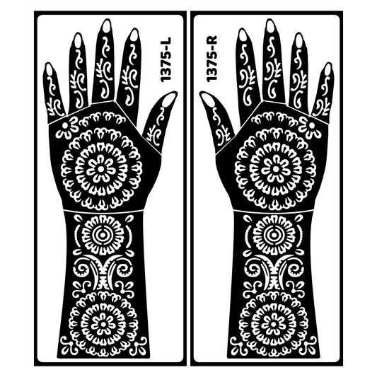 Festive Bridal Mehndi Stencil Sticker With Peacock, Paisley, And Lines Easy To Use With Instant Beautiful Design