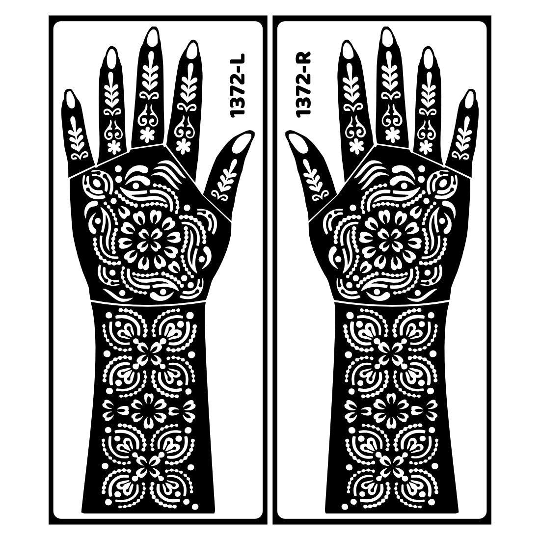 Bridal Henna Stencil Sticker Featuring Classic Wedding Symbols And Art Easy To Use With Instant Beautiful Design