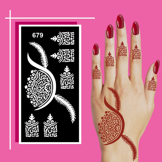 Mehndi Stencil Sheets for Kids and Adults with Finger Focus Designs