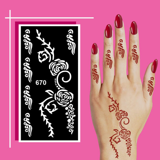 Elegant Mehndi Stencil Sheets for All Hand Sizes and Ages