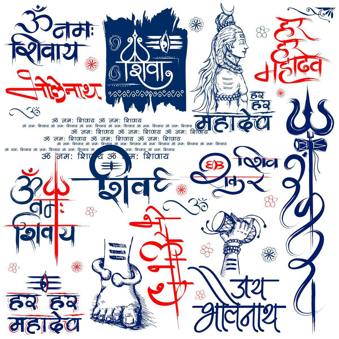 Temporary Tattoowala Om Black Designs Temporary Tattoo for Men and Women Waterproof Sticker