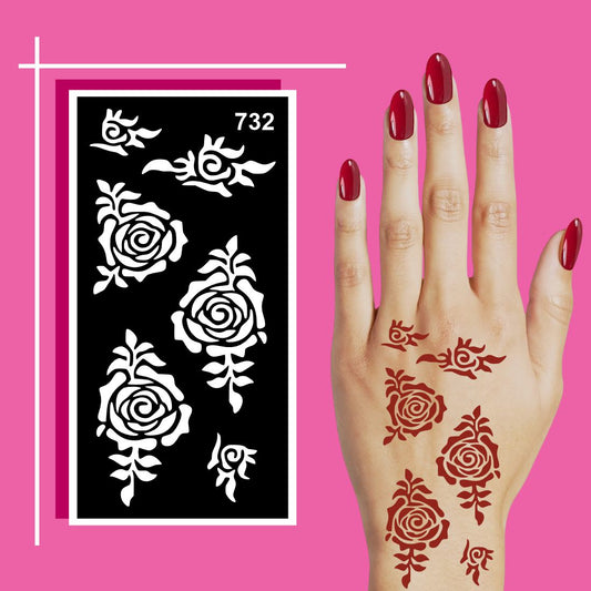 Fast and Easy Mehndi Stencil Design Stickers with Elegant Shapes for All Skill Levels