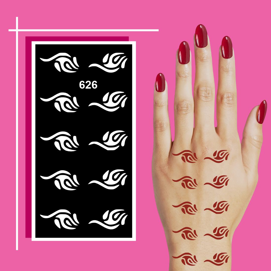Delightful Mehndi Stencil Made for Children to Try Easy Hand Patterns