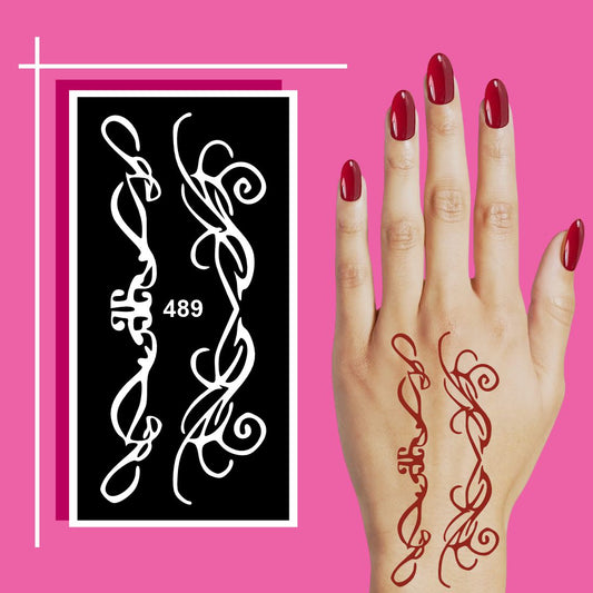 Beginner Henna  Stencil Kit with Pre-Shaped Stickers  For Kids & Adults Both Sticker