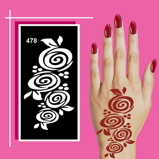Easy Peel and Stick Mehndi  Stencil Art for Families For Kids & Adults Both Sticker
