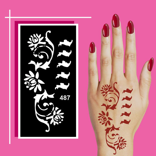 Hand Art Mehndi Stencil Templates with Balanced Patterns  For Kids & Adults Both Sticker