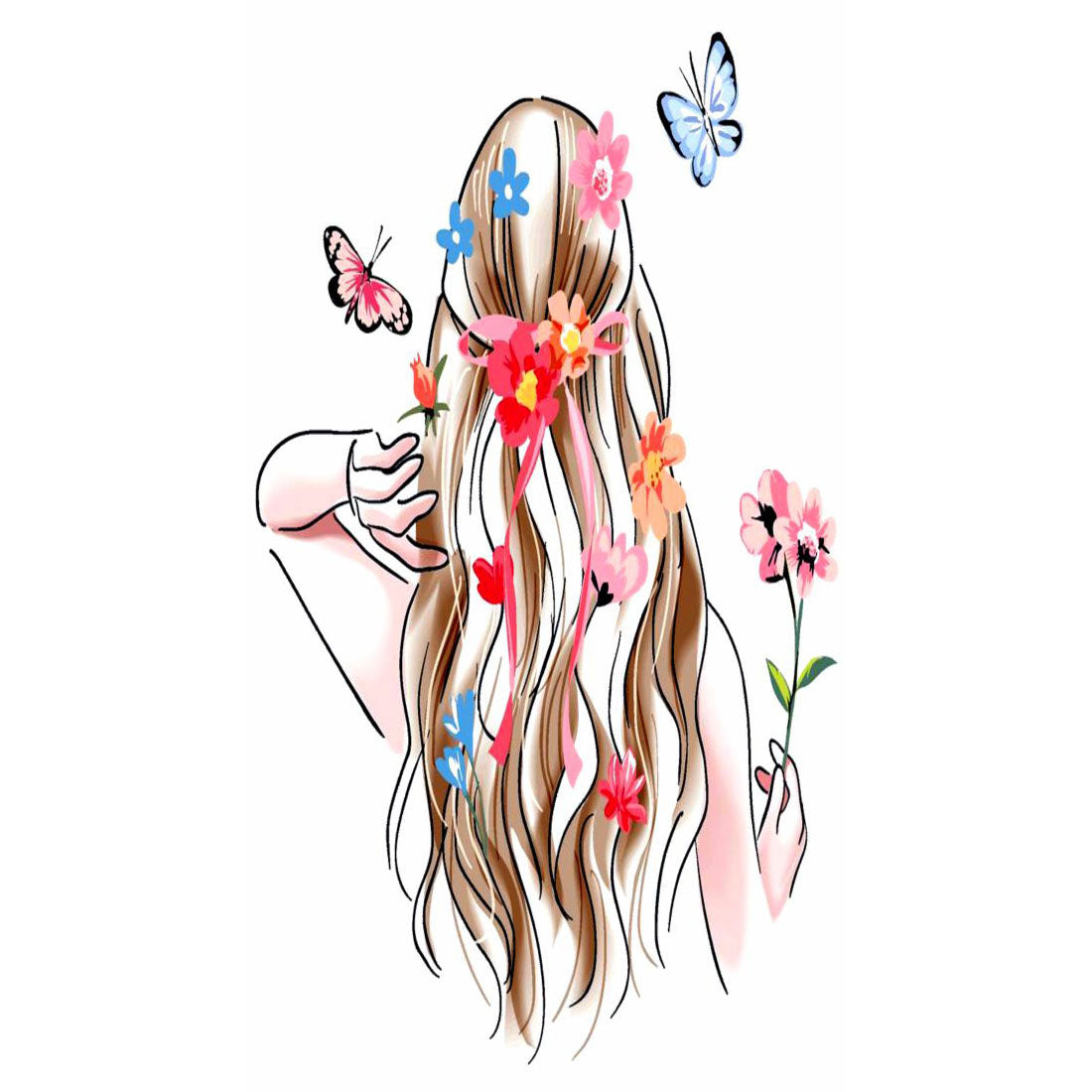 Temporary Tattoowala Beautiful Girl Colourful Temporary Tattoo for Men and Women Waterproof Sticker