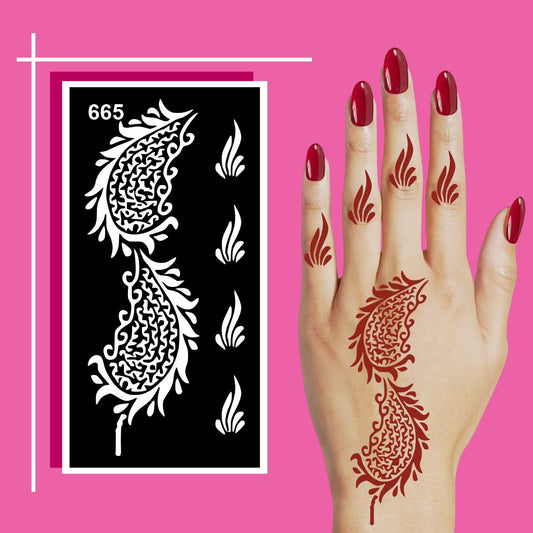 Delicate Design Mehndi Stencil Templates for Instant Hand Looks