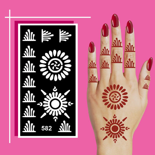 All-Inclusive Mehndi Stencil Sticker Set for Artistic and Decorative Use