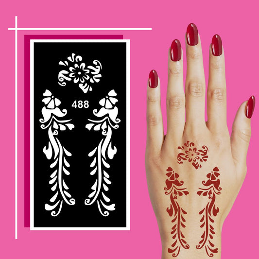 DIY Mehndi Stencil Fun Kit with Floral and Swirl Designs For Kids & Adults Both Sticker