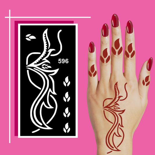 Child-Safe Mehndi Stencil Art Pack with Curved and Circular Patterns