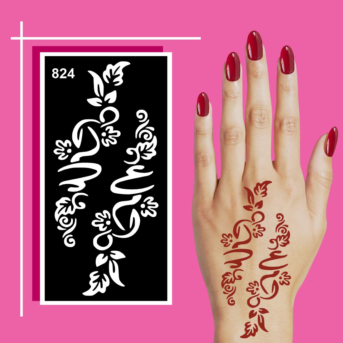 Floral Style Mehndi Stencil Templates for Daily Hand Creativity