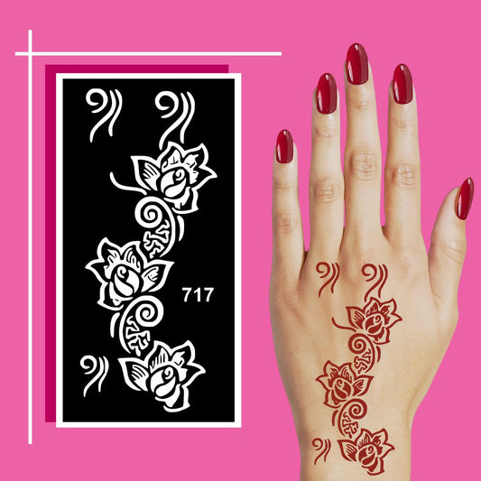Quick Apply Mehndi Stencil Stickers for Children and Adults with Smooth Finish