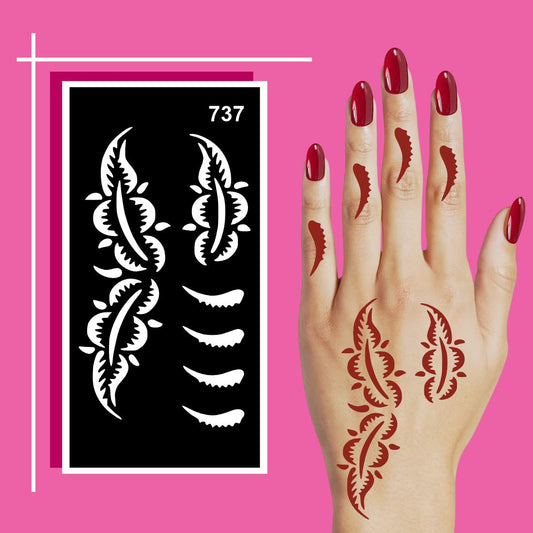 Easy to Use Mehndi Stencil  Sticker Set with High-Quality Skin-Safe Adhesive
