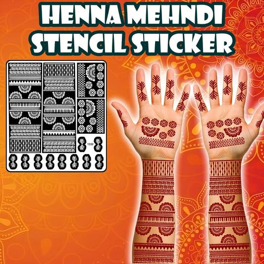 Rose Designs Flowers Stencil Mehndi Sticker For Ever Time Use With Easy Apply And Beautiful Design