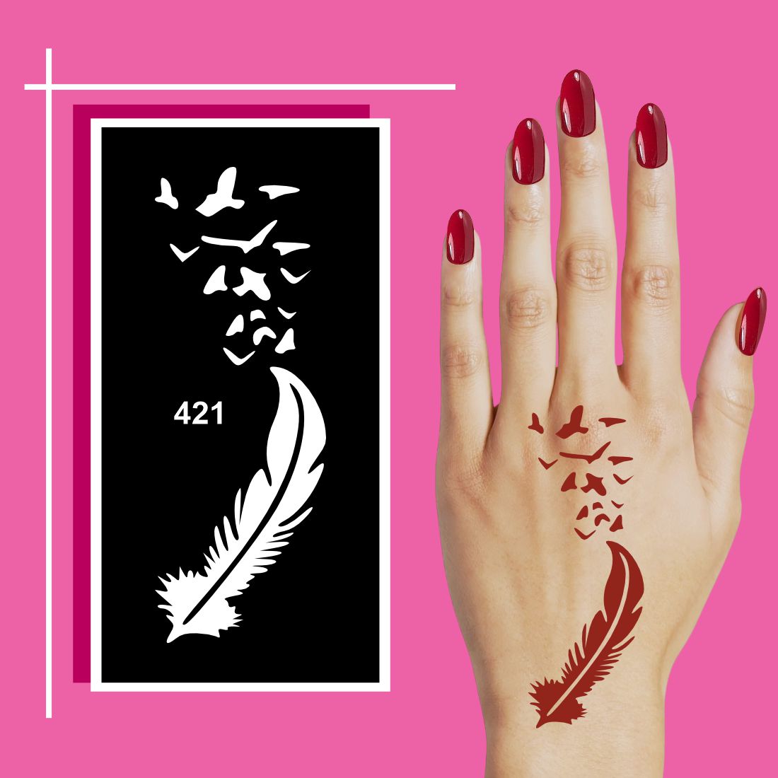 Instant Style Mehndi Stencil Design Sheets for Hands and Wrists For Kids & Adults Both Sticker