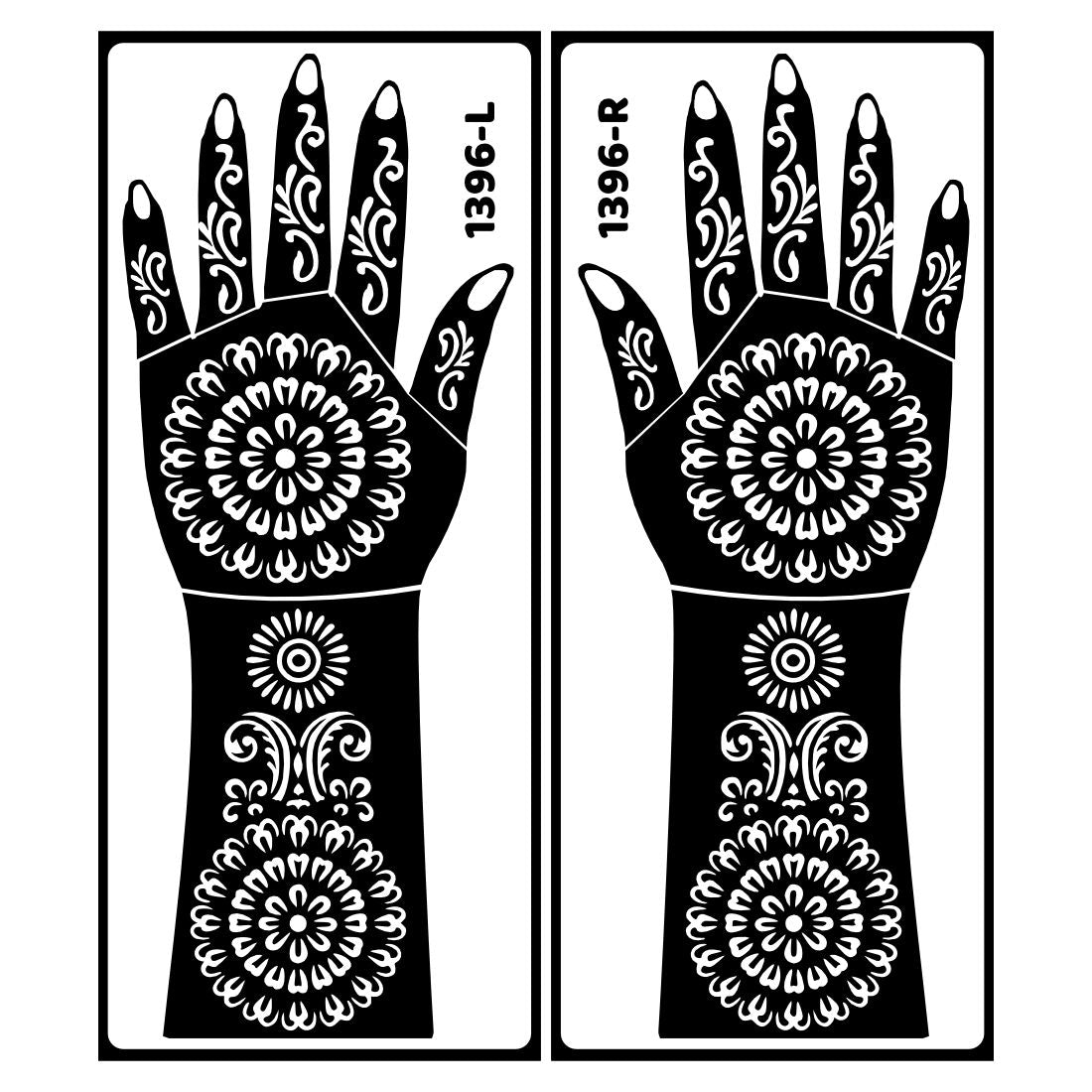 Stylish Geometric Pattern Bridal Mehndi Stencil Sticker For Classic Look Easy To Use With Instant Beautiful Design