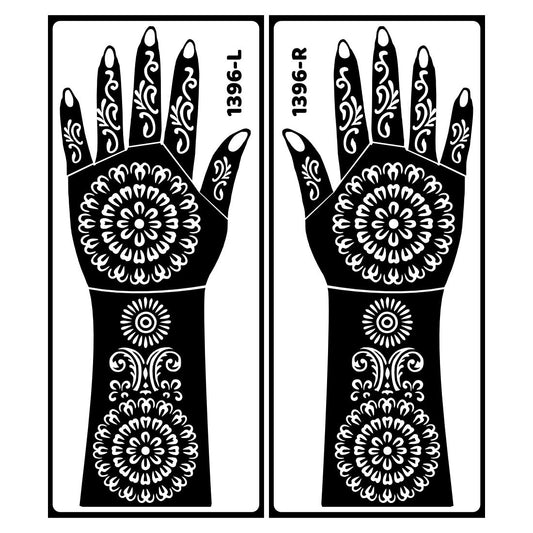 Stylish Geometric Pattern Bridal Mehndi Stencil Sticker For Classic Look Easy To Use With Instant Beautiful Design