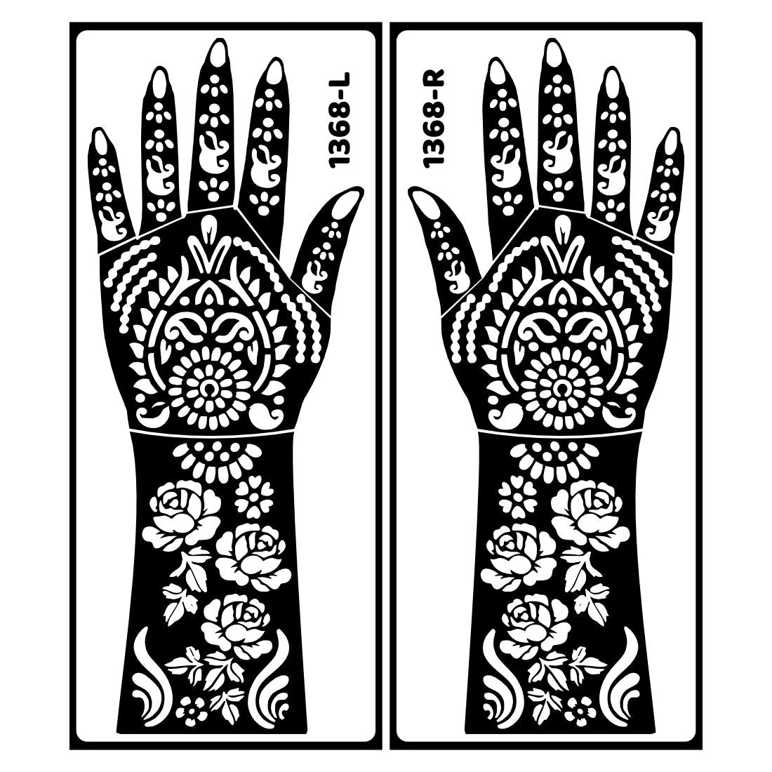 Full Palm Bridal Mehndi Stencil Sticker With Romantic Cultural Artwork Easy To Use With Instant Beautiful Design