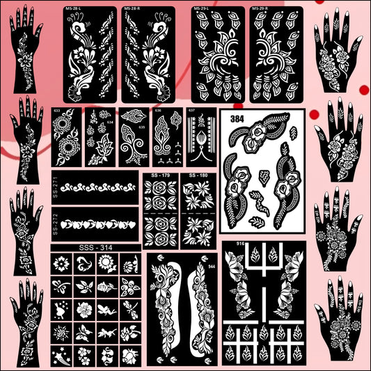 Beautiful Combo Mehndi Stencil Sticker For Every Type Female